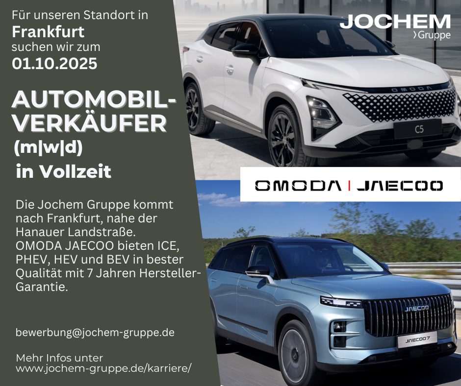 Stellenanzeigen | Verkauf | OMODAJAECOO | Das Bild zeigt zwei Fahrzeuge auf zwei Bildern nebeneinander.