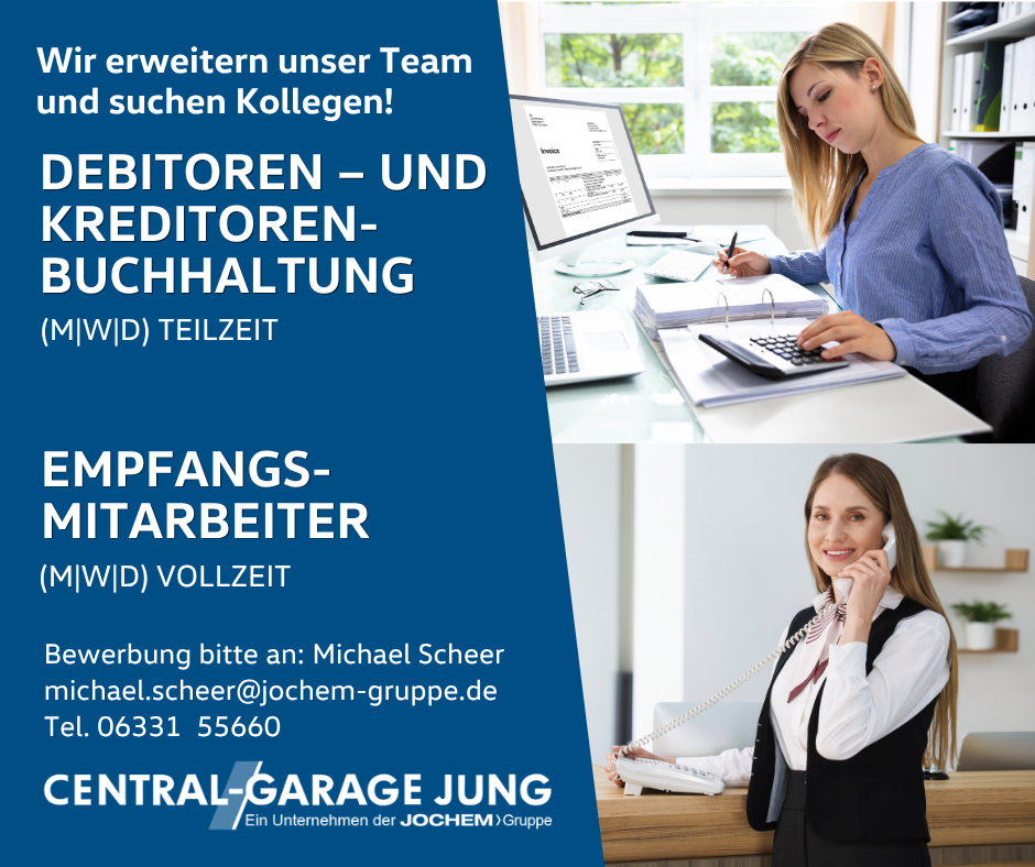 Stellenanzeigen Central-Garage Jung | Jochem Gruppe | Das Bild zeigt Mitarbeiterinnen bei der Arbeit.