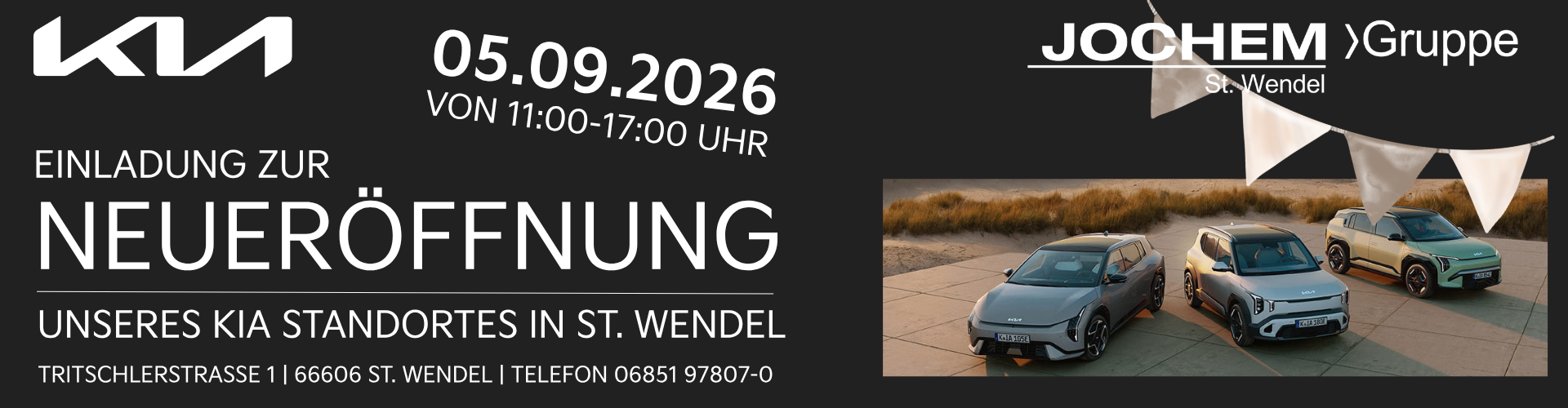Einladung Neueröffnung Kia in St. Wendel | Jochem Gruppe | Das Bild zeigt eine Einladung.