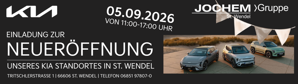 Einladung Neueröffnung Kia in St. Wendel | Jochem Gruppe | Das Bild zeigt eine Einladung.