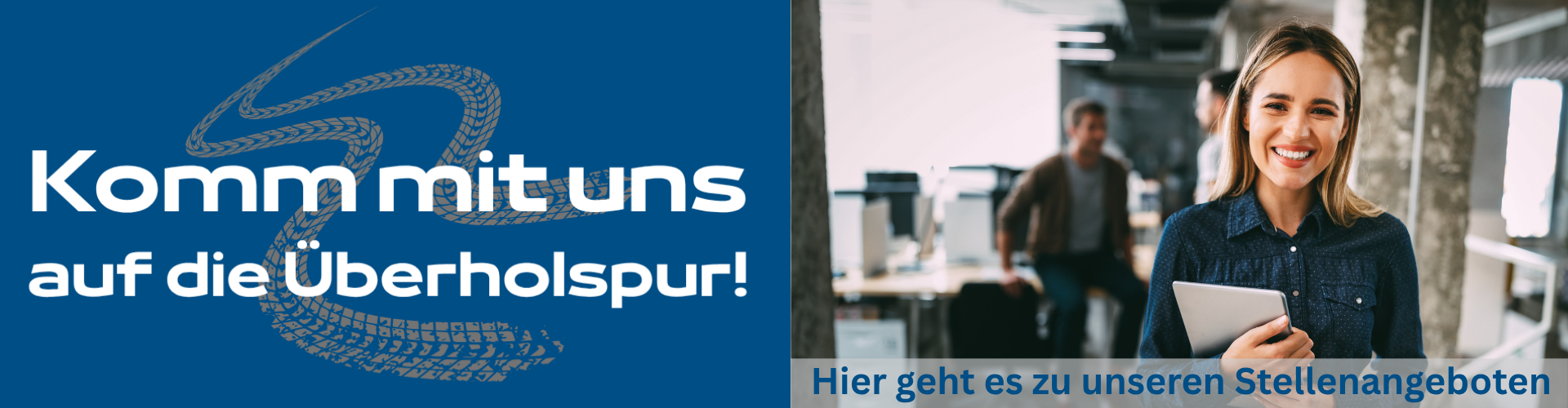 Komm mit uns auf die Überholspur | Stellenanzeigen der Jochem Gruppe Komm mit uns auf die Überholspur | Stellenanzeigen der Jochem Gruppe | Das Bild zeigt eine lachende Mitarbeiterin.