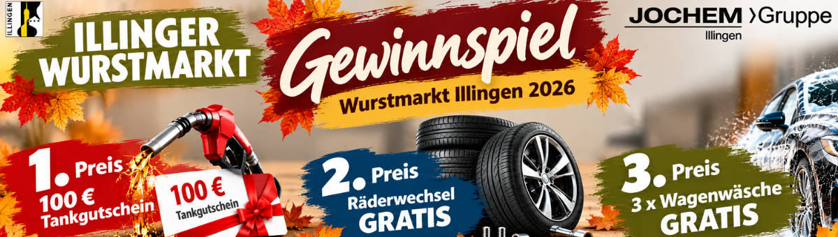 Gewinnspiel Wurstmarkt | Das Jochem Gruppe Illingen | Das Bild zeigt ein Gewinnspiel
